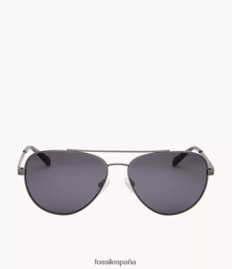accesorio 804XJ42038 gris hombres Fossil gafas de sol de aviador langley