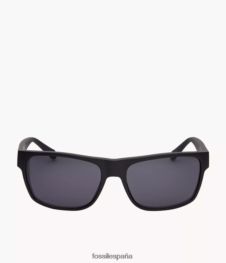accesorio 804XJ42057 negro hombres Fossil gafas de sol rectangulares burke