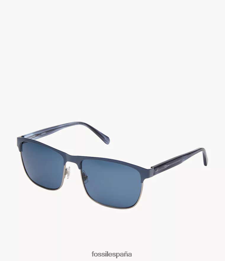 accesorio 804XJ42070 azul hombres Fossil gafas de sol rectangulares devin