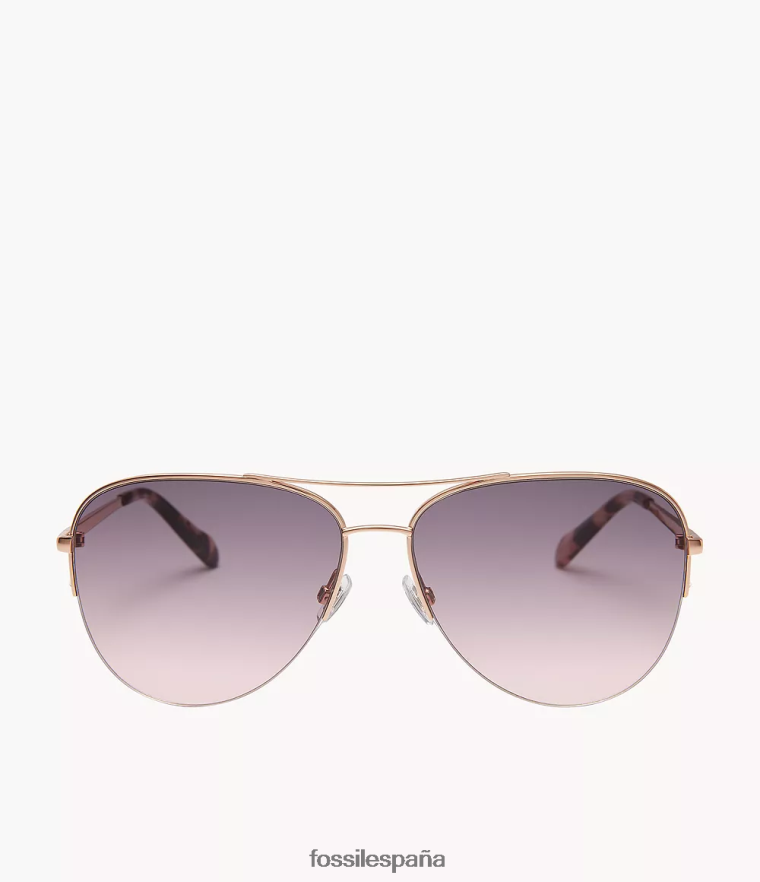 accesorio 804XJ41975 rosa gris mujer Fossil gafas de sol de aviador tiana