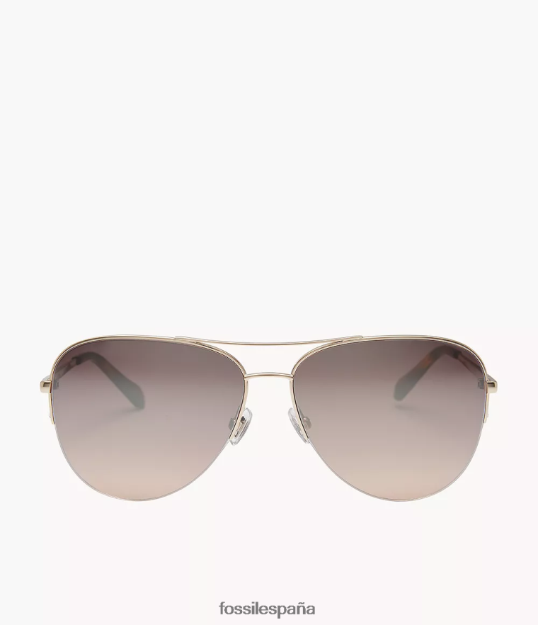 accesorio 804XJ41987 marrón mujer Fossil gafas de sol de aviador tiana