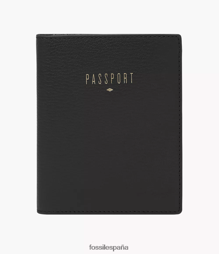 accesorio 804XJ41981 negro mujer Fossil funda para pasaporte rfid de viaje