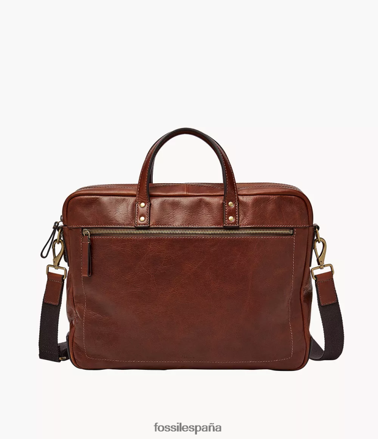 bolsa 804XJ41613 oro hombres Fossil bolso de trabajo haskell con doble cremallera