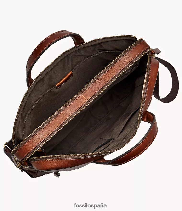 bolsa 804XJ41613 oro hombres Fossil bolso de trabajo haskell con doble cremallera