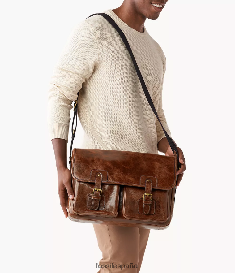 bolsa 804XJ41615 coñac hombres Fossil mensajero de greenville