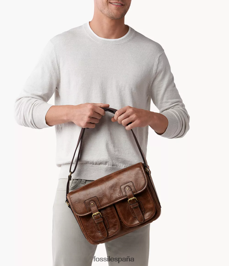 bolsa 804XJ41619 coñac hombres Fossil mensajero de greenville