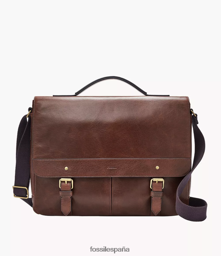 bolsa 804XJ41634 marron oscuro hombres Fossil mensajero de millas