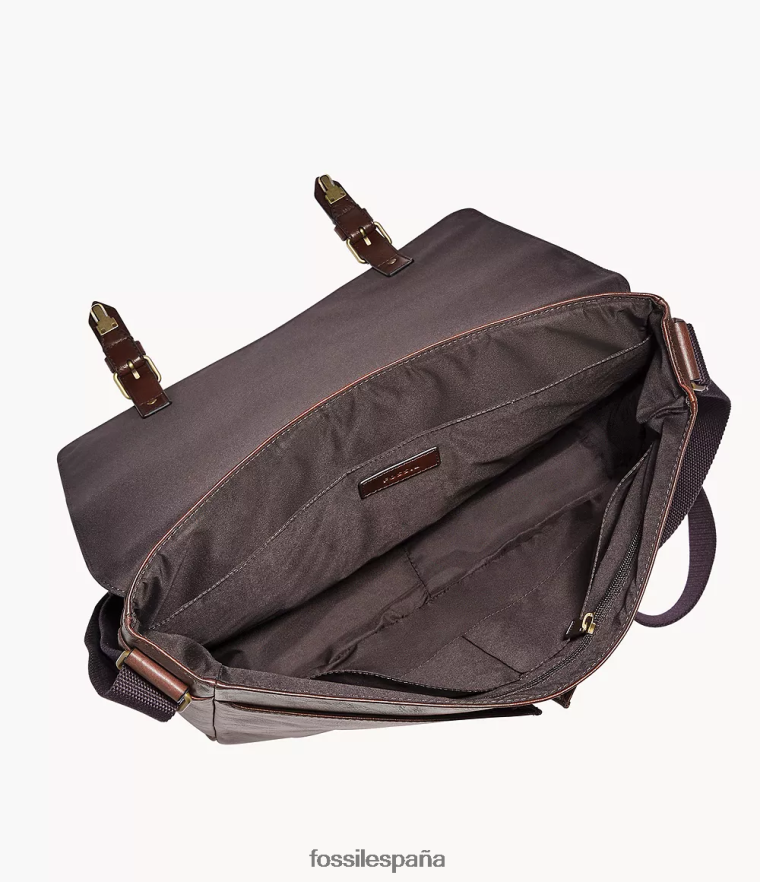 bolsa 804XJ41634 marron oscuro hombres Fossil mensajero de millas