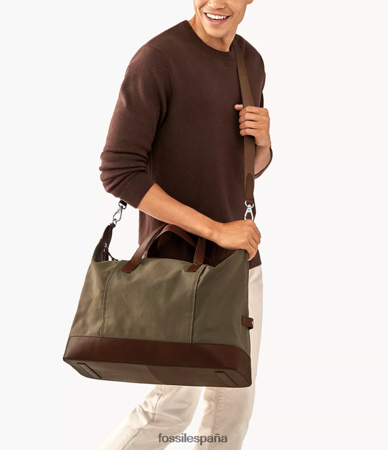 bolsa 804XJ41629 caqui hombres Fossil bolsa de lona raeford