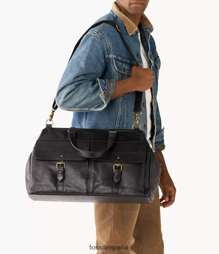 bolsa 804XJ41648 negro hombres Fossil millas de lona