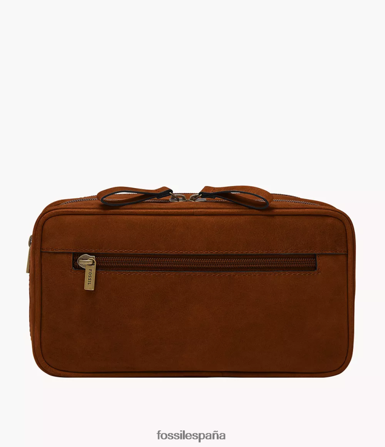 bolsa 804XJ42045 marrón hombres Fossil kit de afeitado de viaje