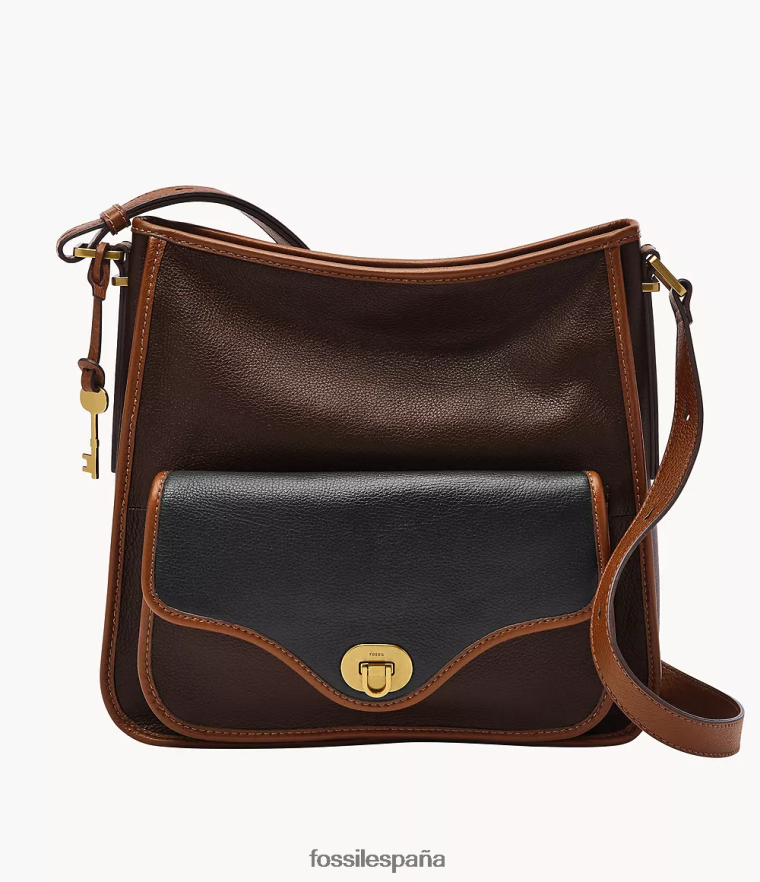 bolsa 804XJ4423 marron oscuro mujer Fossil vagabundo patrimonial