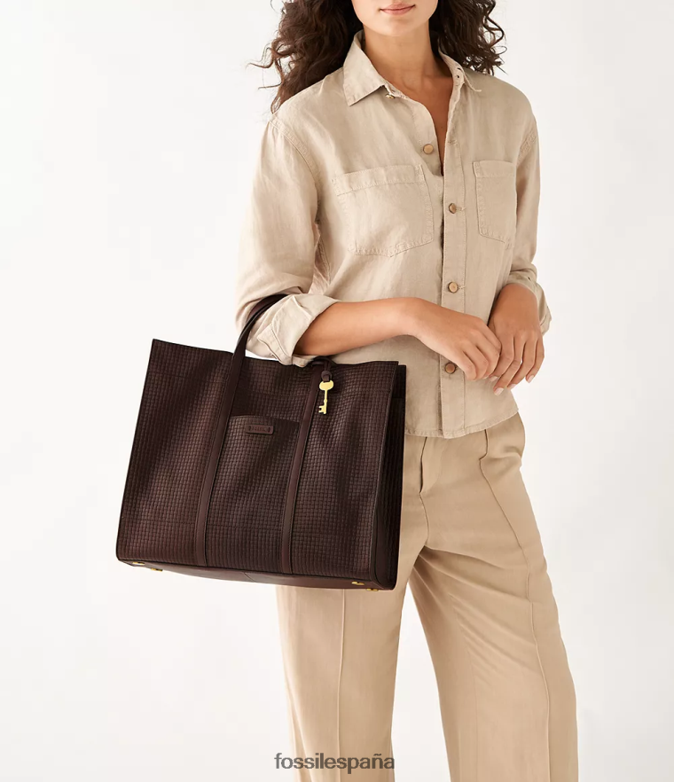bolsa 804XJ4448 marron oscuro mujer Fossil bolso carmen