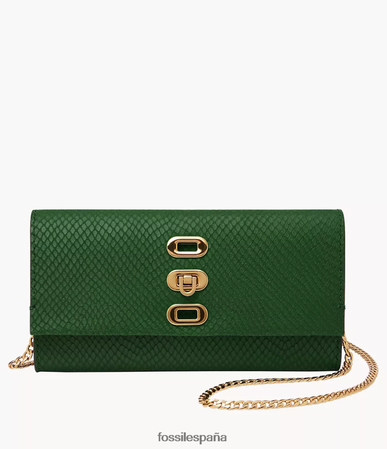 bolsa 804XJ4300 verde mujer Fossil cartera tipo bandolera penrose