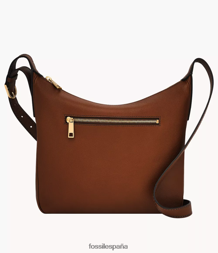 bolsa 804XJ4311 marrón mujer Fossil bandolera cecilia con cremallera superior