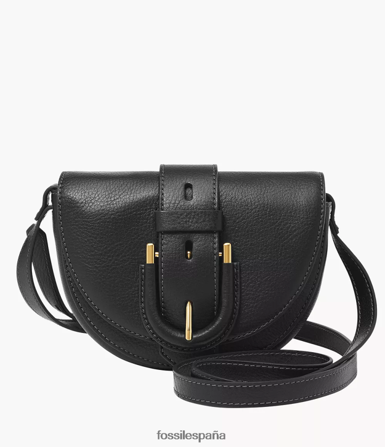 bolsa 804XJ4324 negro mujer Fossil bandolera harwell pequeña con solapa