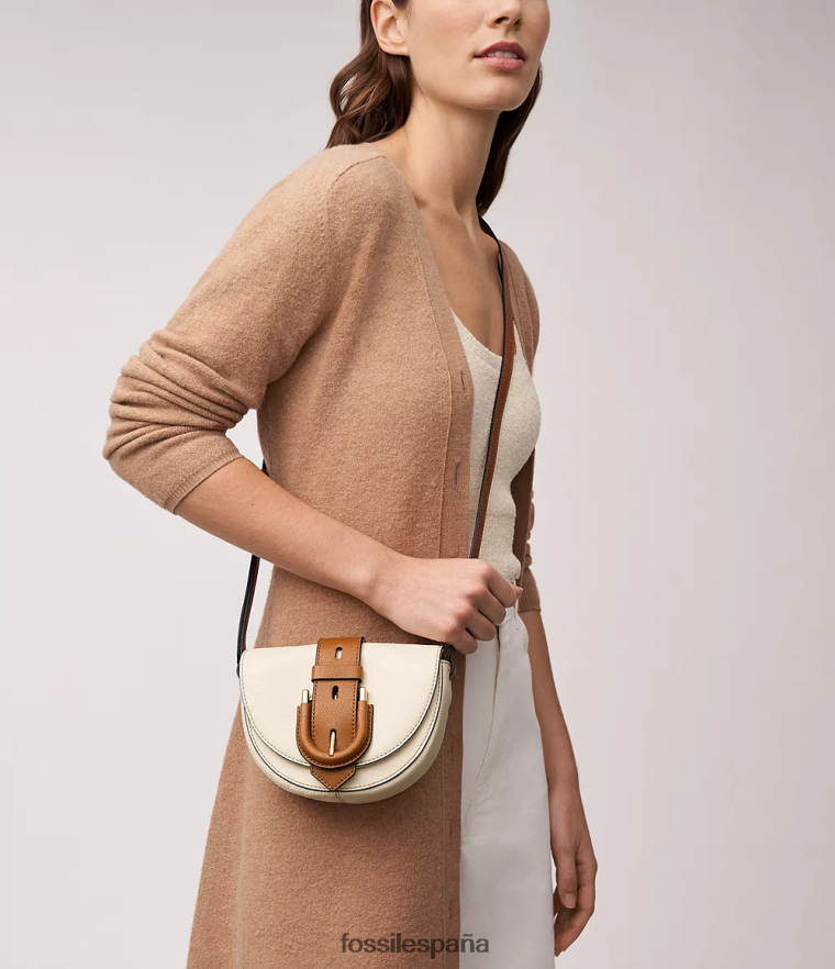 bolsa 804XJ4327 blanco mujer Fossil bandolera harwell pequeña con solapa