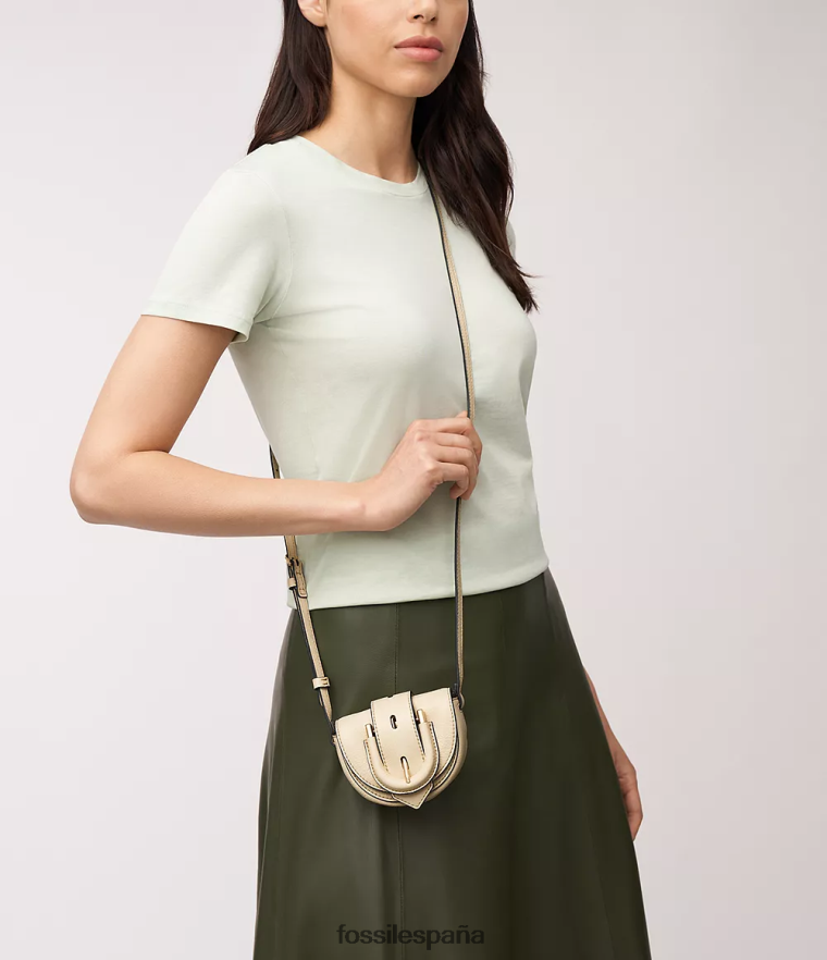 bolsa 804XJ4331 blanco mujer Fossil bandolera harwell con micro solapa
