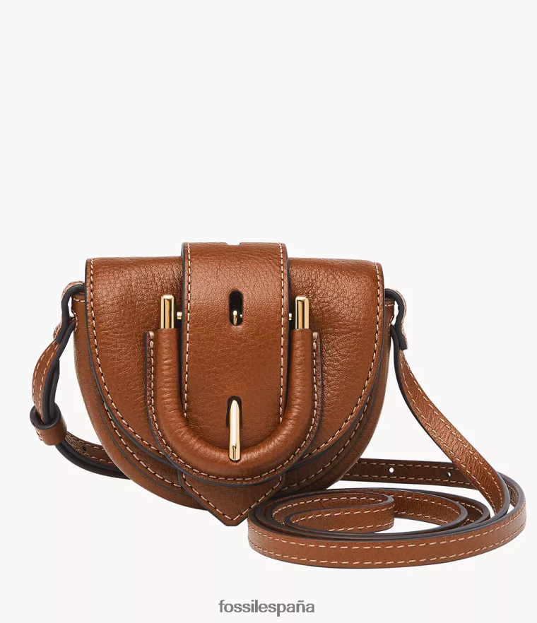 bolsa 804XJ4337 marrón mujer Fossil bandolera harwell con micro solapa