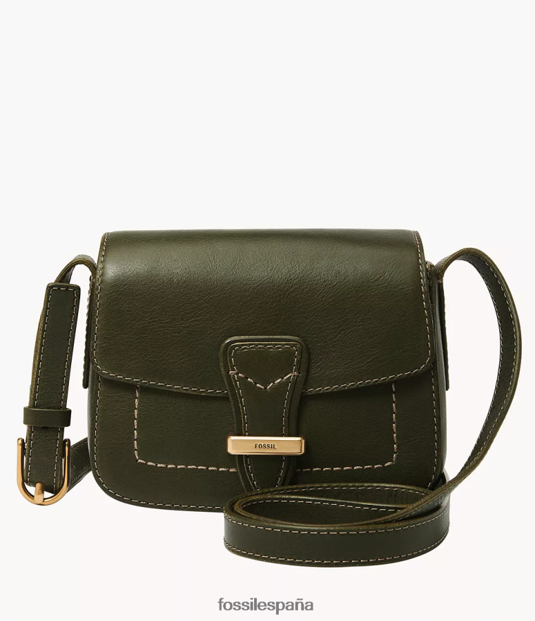 bolsa 804XJ4345 aceituna mujer Fossil bandolera tremont pequeña con solapa
