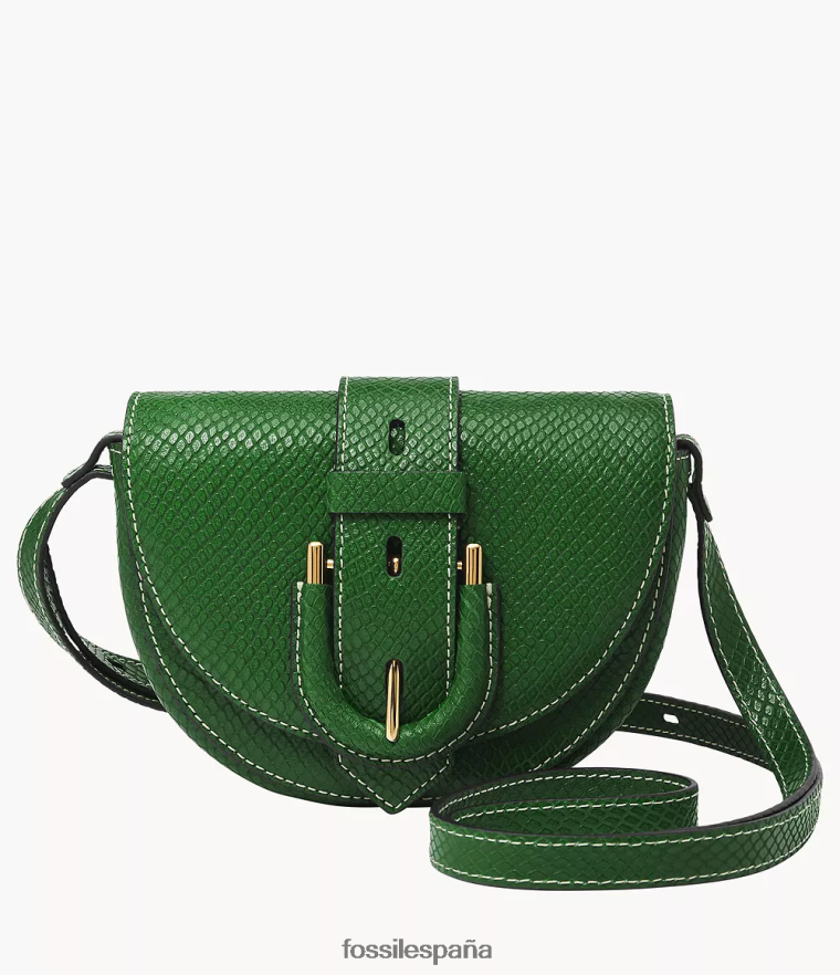 bolsa 804XJ4348 verde mujer Fossil bandolera harwell pequeña con solapa