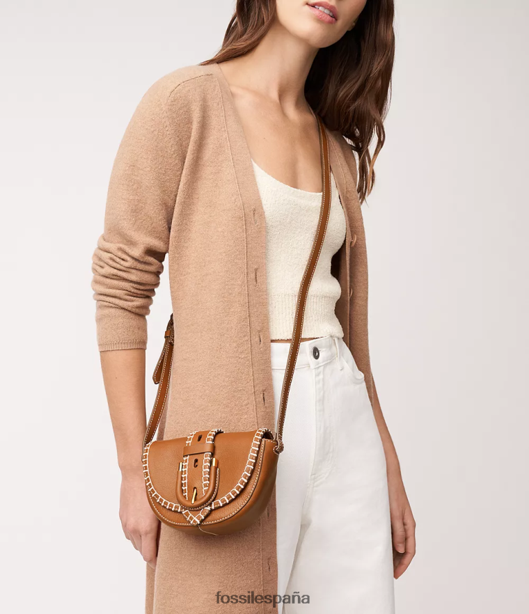 bolsa 804XJ4354 sillín mujer Fossil bandolera harwell pequeña con solapa