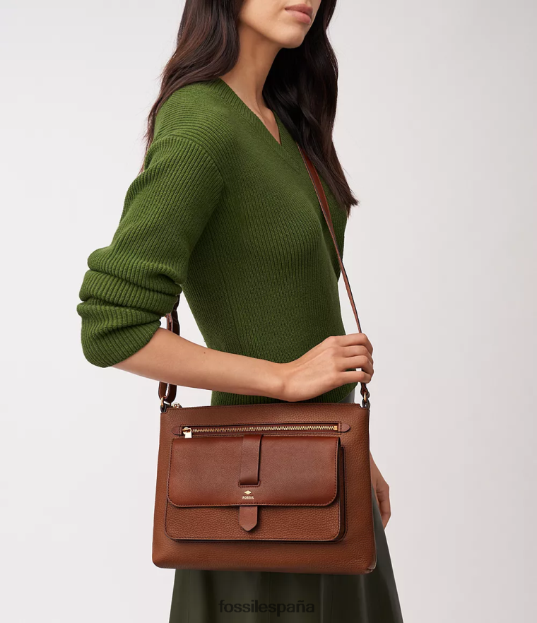 bolsa 804XJ4441 marrón mujer Fossil bandolera kinley