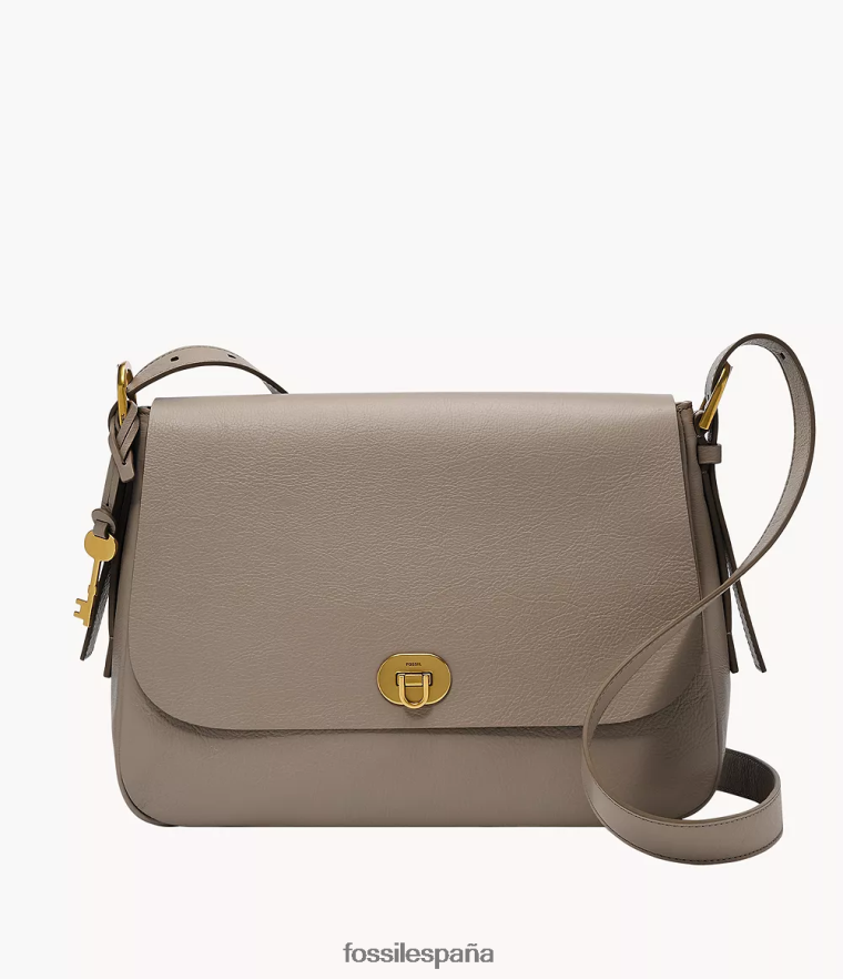 bolsa 804XJ4468 gris mujer Fossil bandolera harper grande con solapa