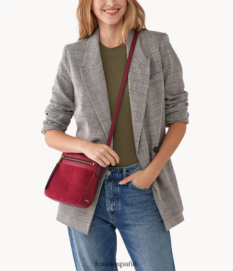 bolsa 804XJ4473 rojo mujer Fossil bandolera farrah