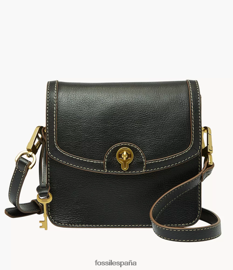 bolsa 804XJ4479 negro mujer Fossil bandolera ainsley pequeña con solapa