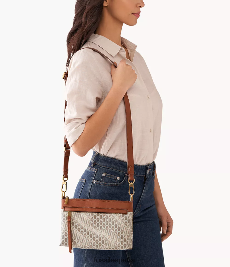 bolsa 804XJ4496 marrón claro mujer Fossil bandolera pequeña kiera