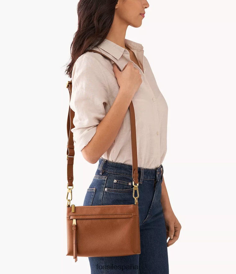 bolsa 804XJ4502 marrón mujer Fossil bandolera pequeña kiera