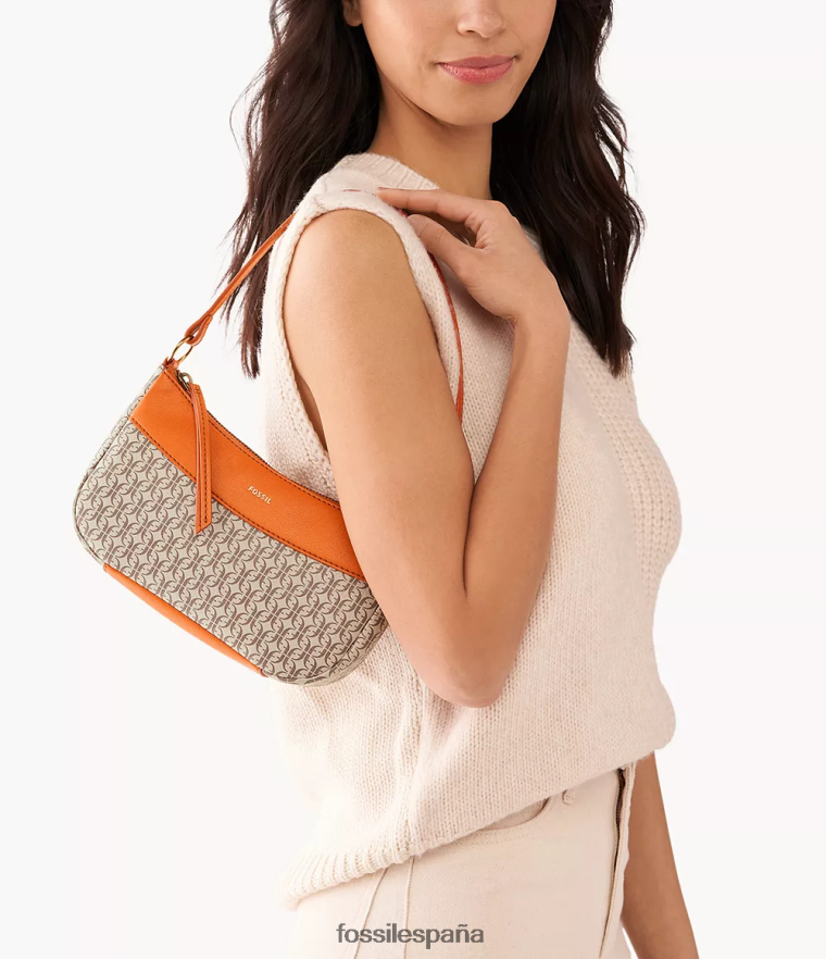 bolsa 804XJ4508 naranja mujer Fossil baguette skylar