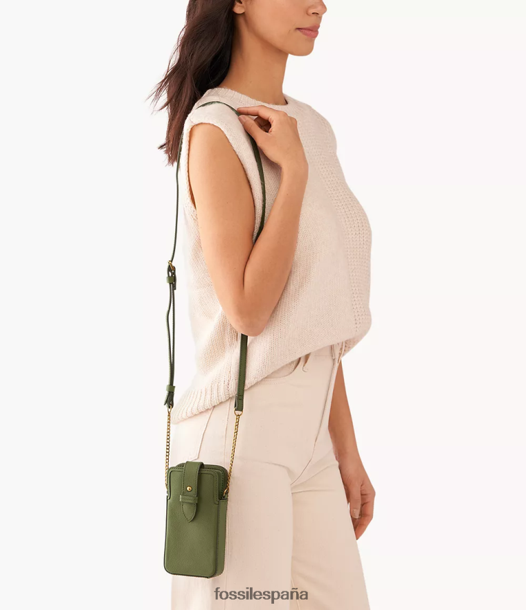 bolsa 804XJ4528 aceituna mujer Fossil funda cruzada para teléfono lainie