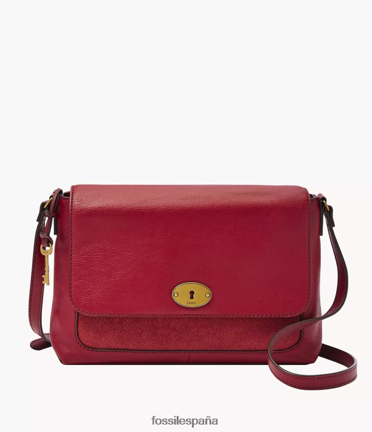 bolsa 804XJ4539 rojo mujer Fossil bandolera con solapa gabriella