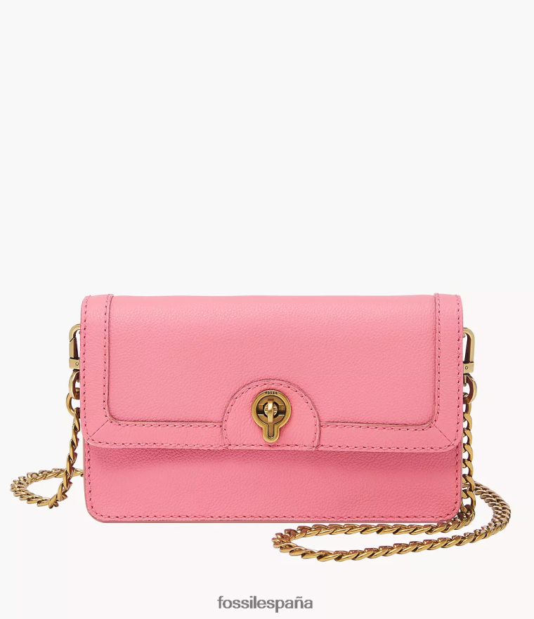 bolsa 804XJ4542 rosa mujer Fossil cartera ainsley con cadena y cierre giratorio