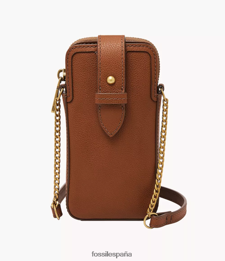bolsa 804XJ4553 marrón mujer Fossil funda cruzada para teléfono lainie