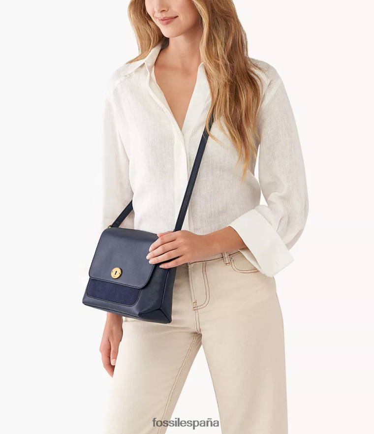 bolsa 804XJ4579 Armada mujer Fossil bandolera con solapa gabriella