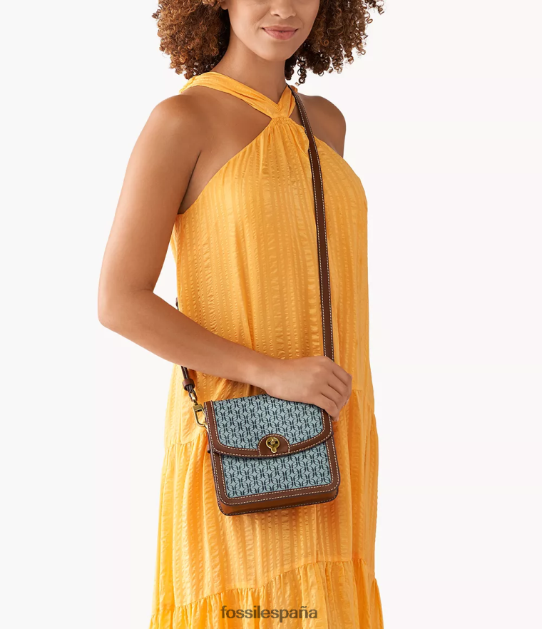 bolsa 804XJ4580 azul mujer Fossil bandolera ainsley pequeña con solapa