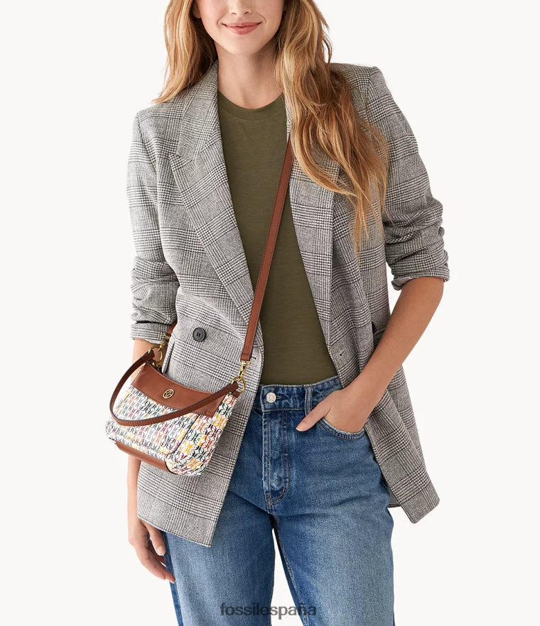 bolsa 804XJ4622 blanco mujer Fossil mini baguette skylar