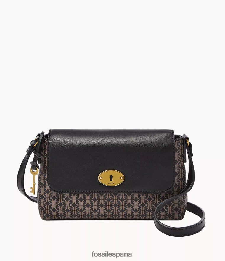 bolsa 804XJ4638 negro mujer Fossil bandolera gabriella pequeña con solapa