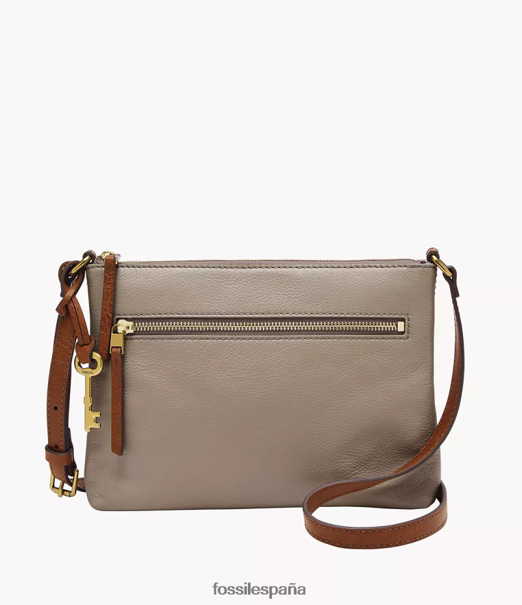 bolsa 804XJ4666 gris mujer Fossil bandolera fiona pequeña e/w