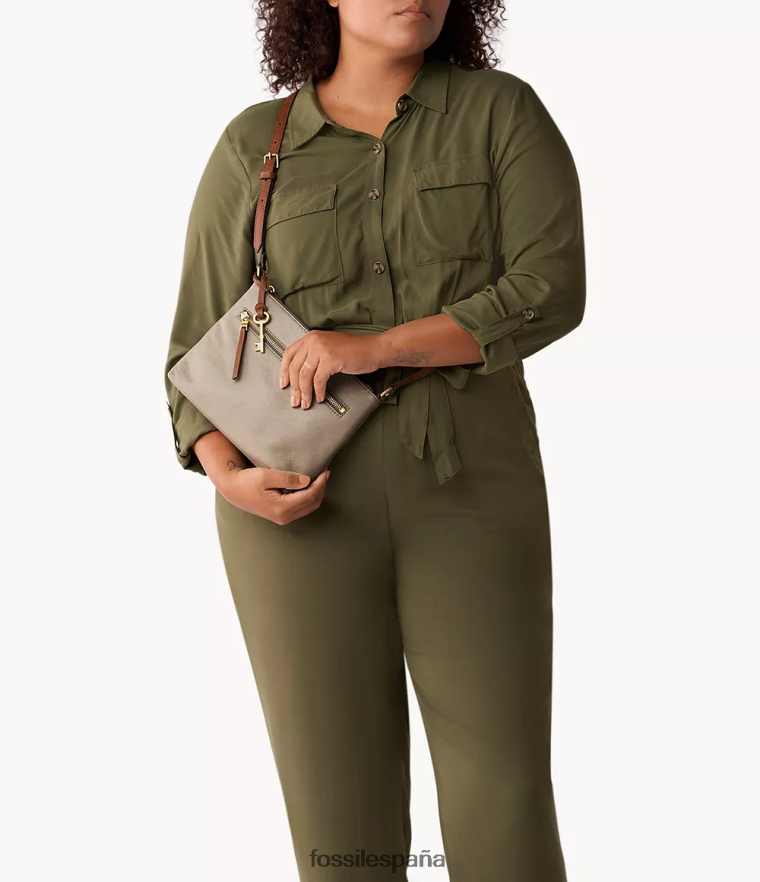 bolsa 804XJ4666 gris mujer Fossil bandolera fiona pequeña e/w