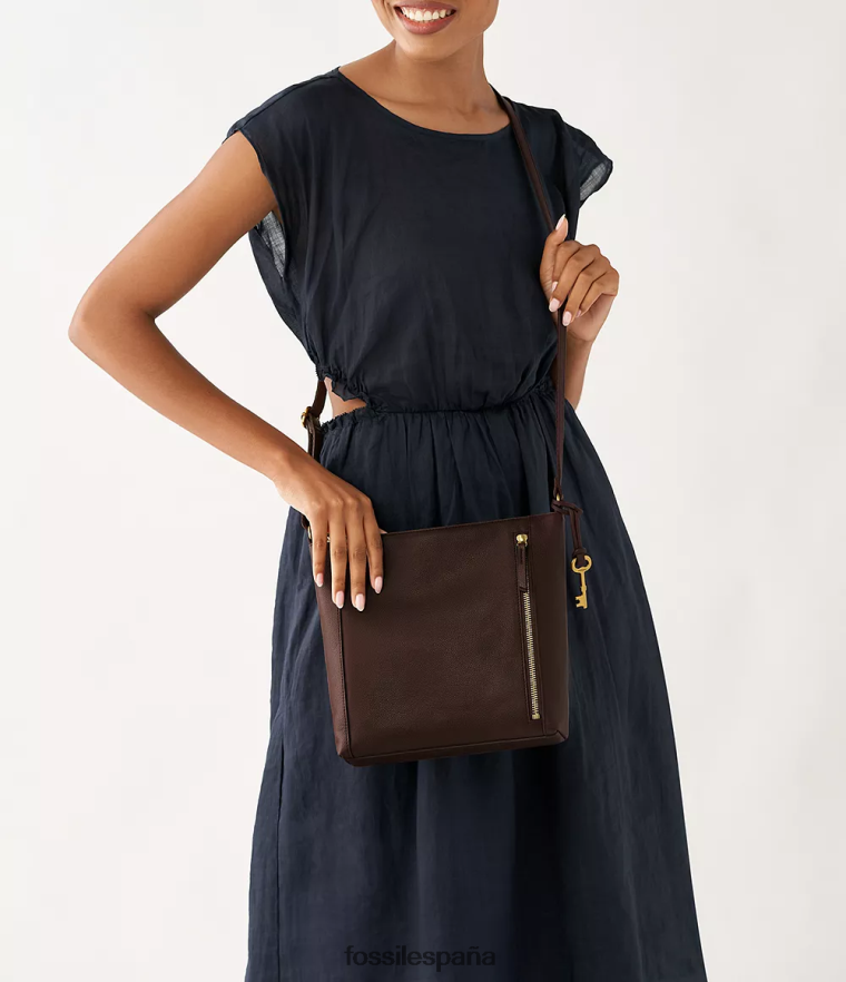 bolsa 804XJ4683 marron oscuro mujer Fossil bandolera tara