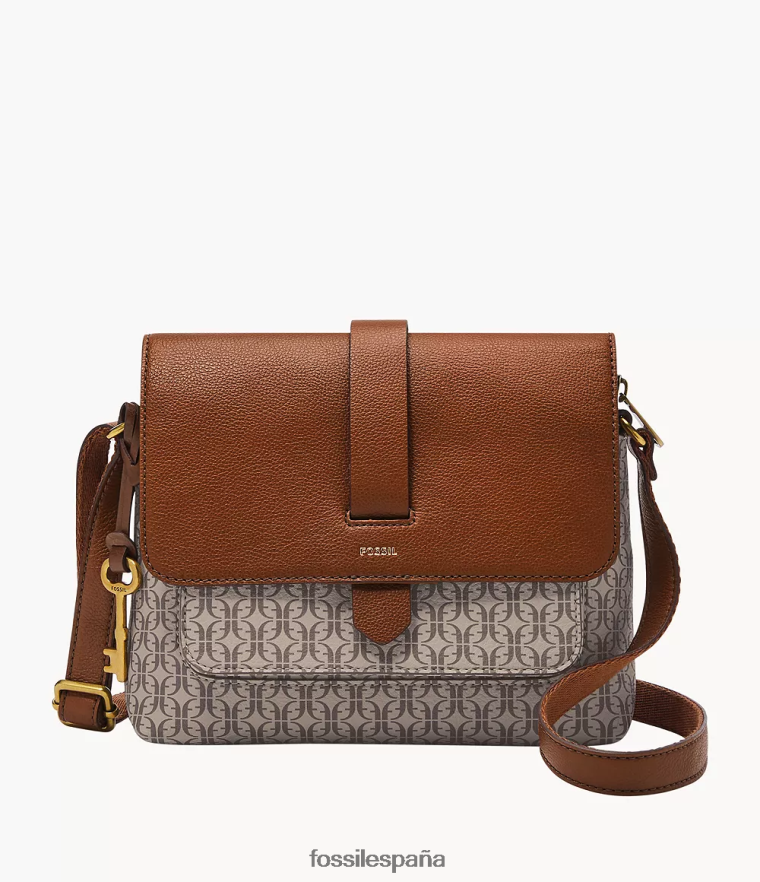 bolsa 804XJ4684 caqui mujer Fossil bandolera pequeña kinley