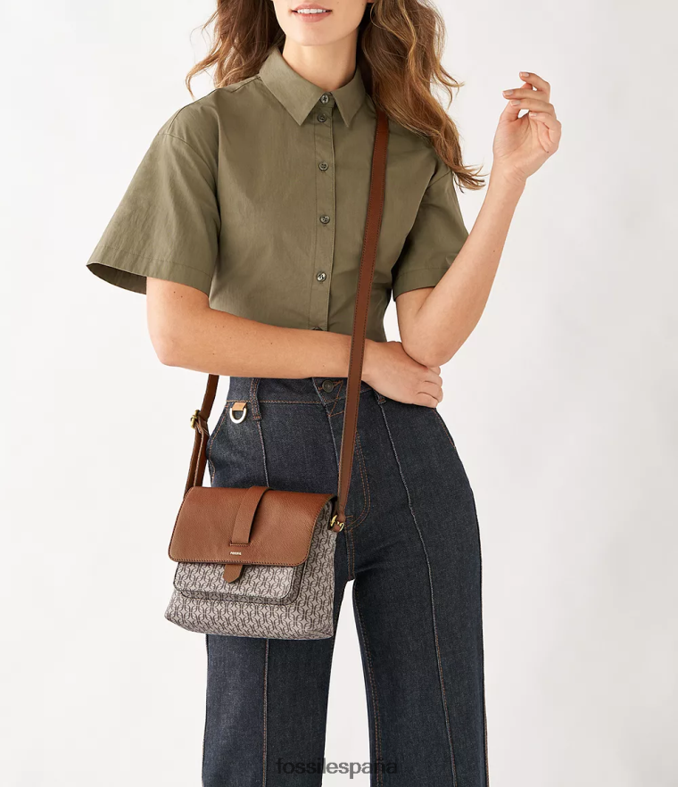bolsa 804XJ4684 caqui mujer Fossil bandolera pequeña kinley