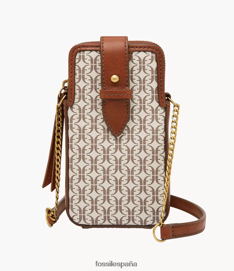 bolsa 804XJ4717 marrón claro mujer Fossil funda cruzada para teléfono lainie