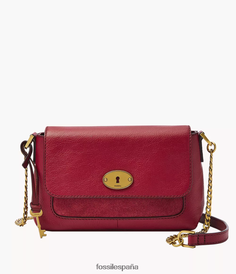 bolsa 804XJ4719 rojo mujer Fossil bandolera gabriella pequeña con solapa