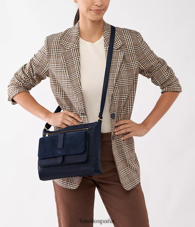 bolsa 804XJ4729 azul mujer Fossil bandolera kinley