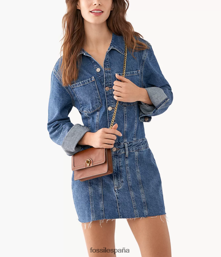 bolsa 804XJ4871 marrón mujer Fossil cartera cruzada ainsley